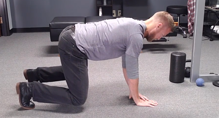 The beast crawl arm tap exercise increases shoulder stability and reduces pain
